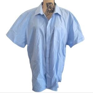 XXL Calvin Klein blue and white Gingham checkered collared button down shirt